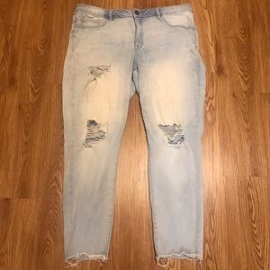 light wash, high waisted jeans